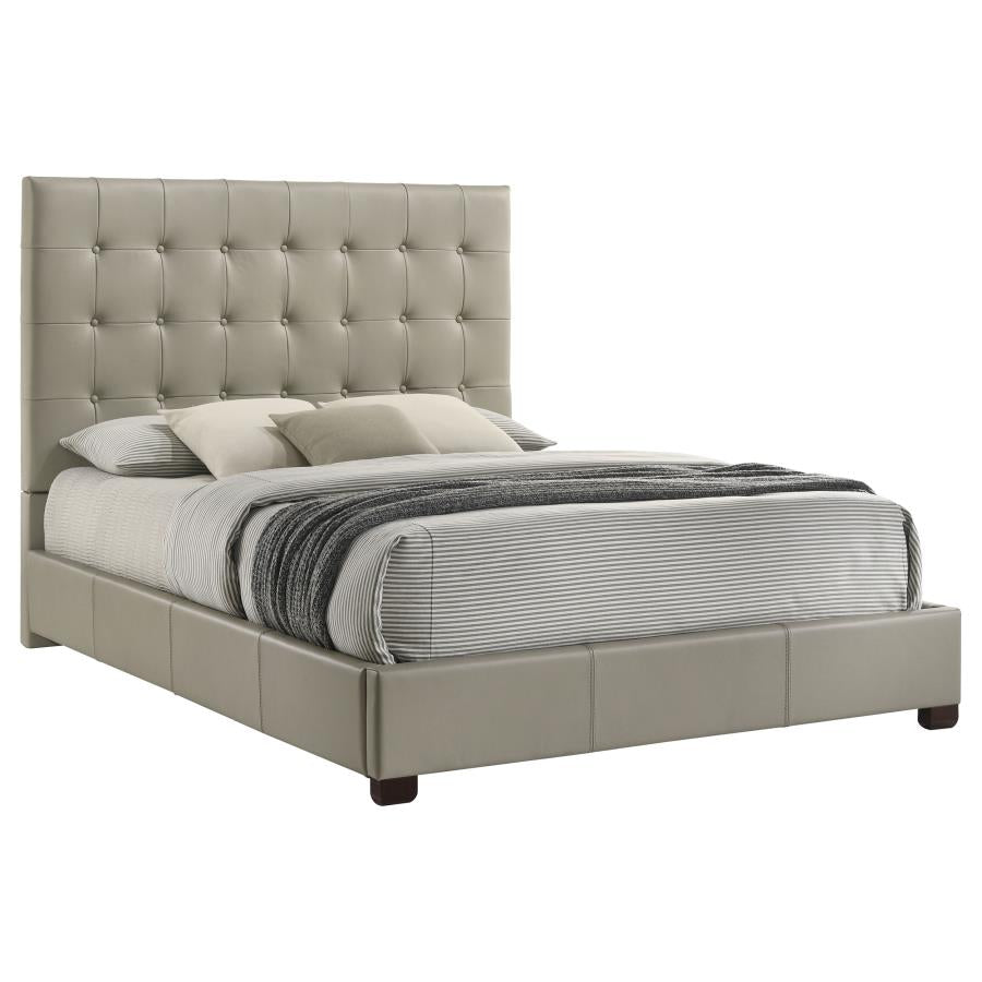 Medley Genuine Leather Queen Panel Platform Bed Tan - 315911TANQ