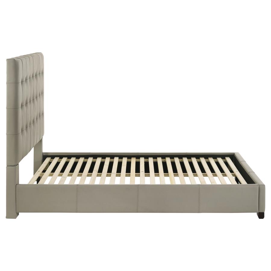 Medley Genuine Leather Queen Panel Platform Bed Tan - 315911TANQ