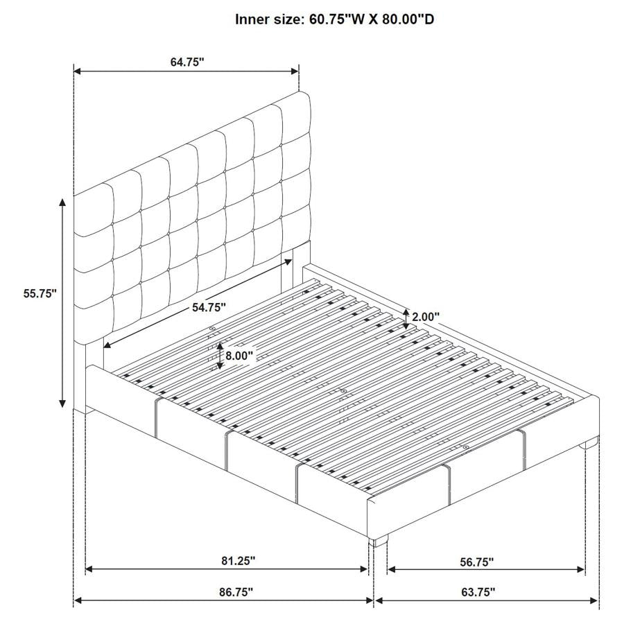 Medley Genuine Leather Queen Panel Platform Bed Tan - 315911TANQ