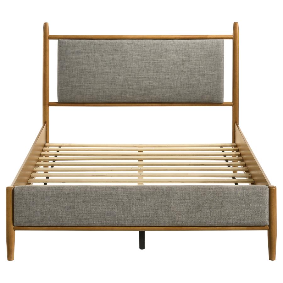 Mason 46-inch Full Panel Platform Bed Grey and Light Brown - 315914F