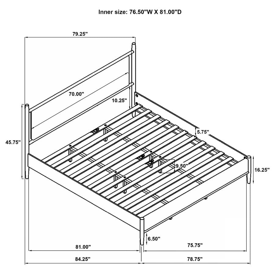 Mason 46-inch Eastern King Panel Platform Bed Light Brown - 315914KE
