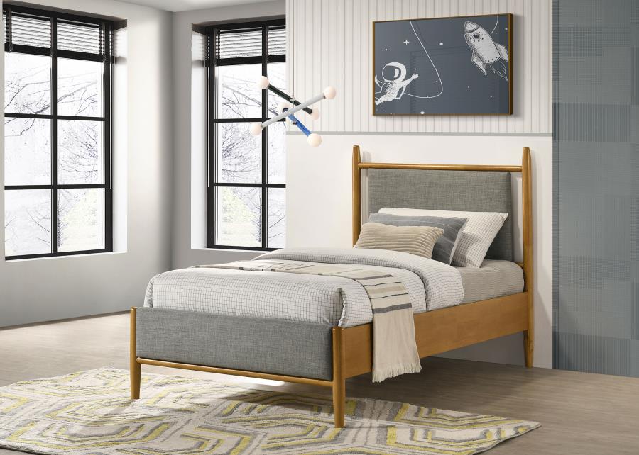 Mason 46-inch Twin Panel Platform Bed Grey and Light Brown - 315914T
