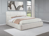 Nollet 48-inch Upholstered Eastern King Platform Bed Cream - 315917CRMKE