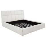 Nollet 48-inch Upholstered Eastern King Platform Bed Cream - 315917CRMKE
