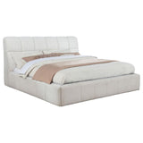 Nollet 48-inch Upholstered Eastern King Platform Bed Cream - 315917CRMKE