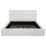 Nollet 48-inch Upholstered Eastern King Platform Bed Cream - 315917CRMKE