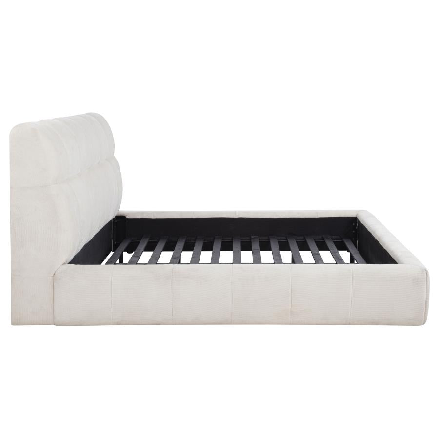 Nollet 48-inch Upholstered California King Platform Bed Cream - 315917CRMKW