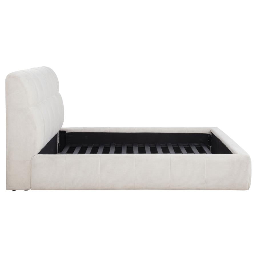 Nollet 48-inch Upholstered Queen Panel Platform Bed Cream - 315917CRMQ