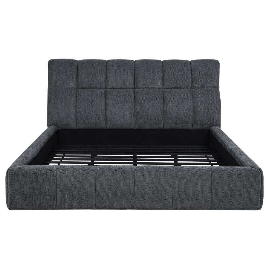 Nollet 48-inch Upholstered California King Platform Bed Grey - 315917GRYKW