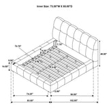 Nollet 48-inch Upholstered California King Platform Bed Grey - 315917GRYKW
