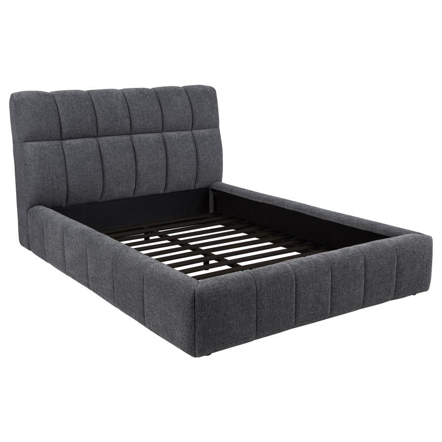 Nollet 48-inch Upholstered Queen Panel Platform Bed Grey - 315917GRYQ