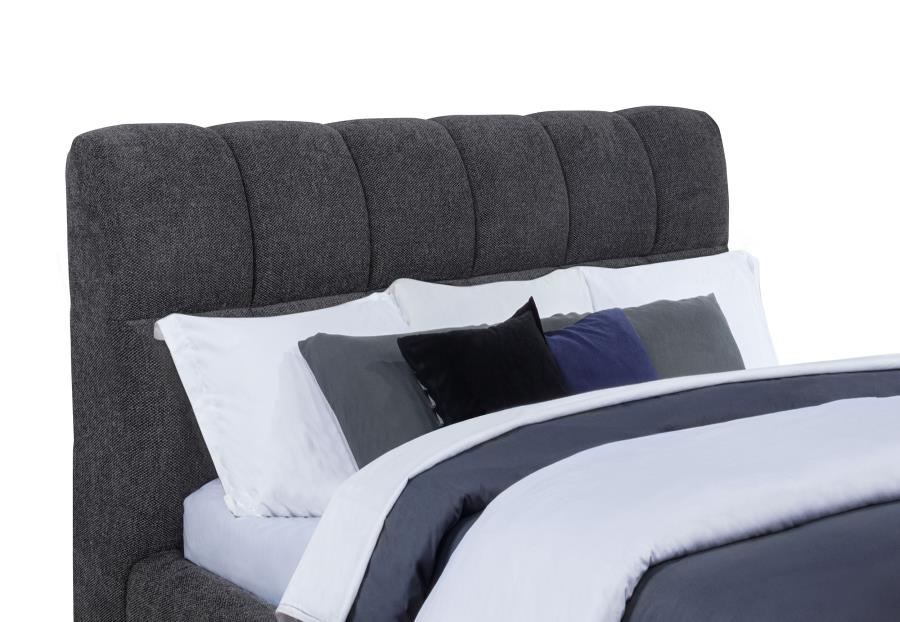 Nollet 48-inch Upholstered Queen Panel Platform Bed Grey - 315917GRYQ