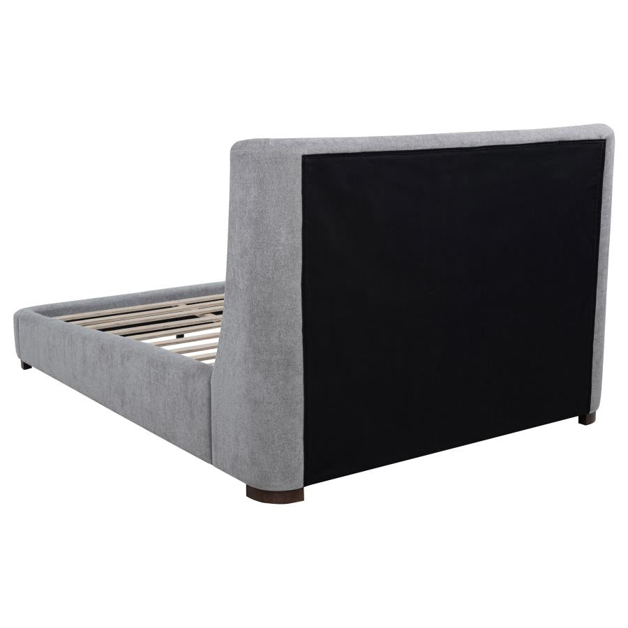 Rennes Upholstered Queen Wingback Platform Bed Grey - 315928Q