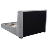 Rennes Upholstered Queen Wingback Platform Bed Grey - 315928Q