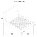 Rennes Upholstered Queen Wingback Platform Bed Grey - 315928Q