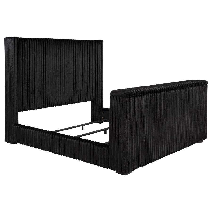 Centergrove Upholstered Eastern King Wingback TV Bed Black - 315945KE