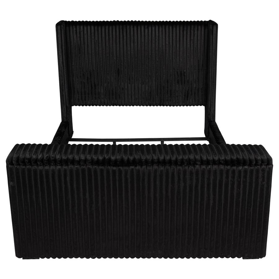 Centergrove Upholstered Eastern King Wingback TV Bed Black - 315945KE
