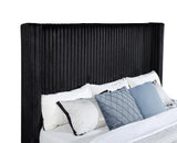 Centergrove Upholstered Eastern King Wingback TV Bed Black - 315945KE