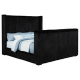 Centergrove Upholstered California King Wingback TV Bed Black - 315945KW