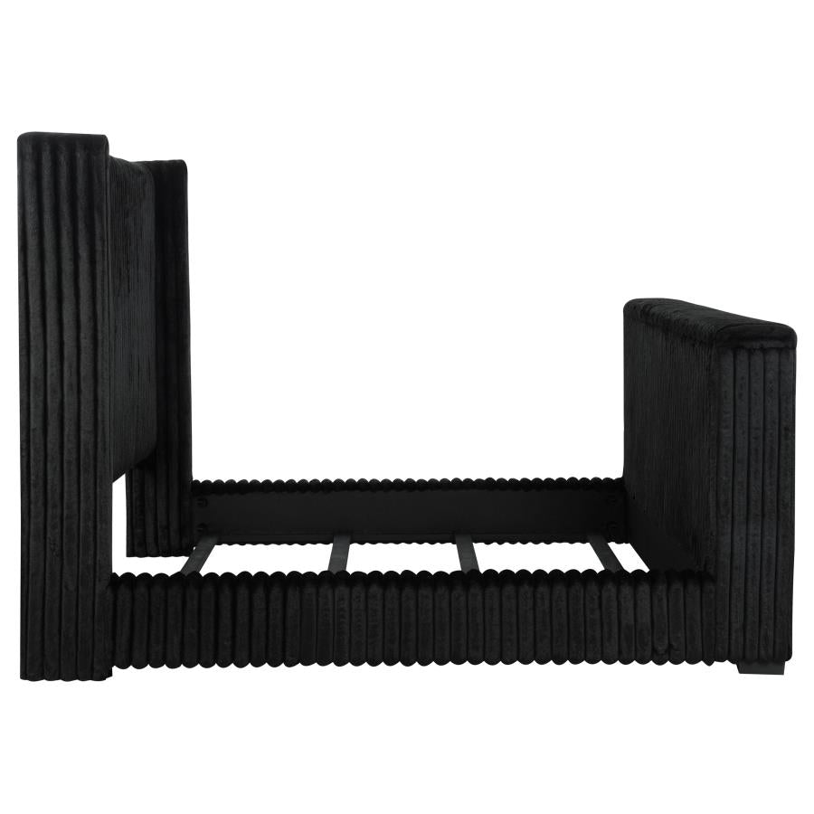 Centergrove Upholstered California King Wingback TV Bed Black - 315945KW