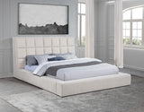 Dreux Upholstered Queen Panel Platform Bed Cream - 315948CRMQ