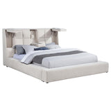 Dreux Upholstered Queen Panel Platform Bed Cream - 315948CRMQ