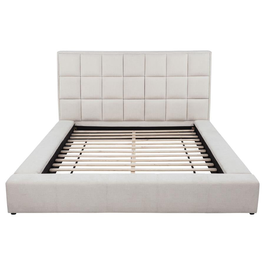 Dreux Upholstered Queen Panel Platform Bed Cream - 315948CRMQ