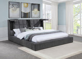 Dreux Upholstered California King Panel Platform Bed Grey - 315948GRYKW