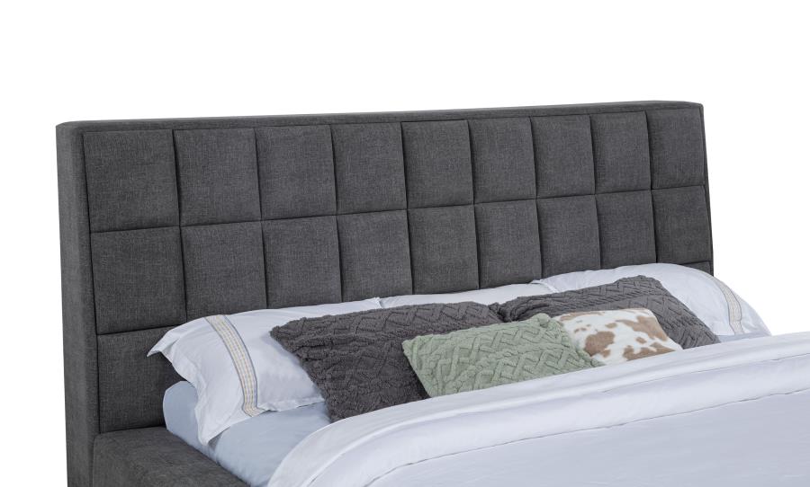 Dreux Upholstered California King Panel Platform Bed Grey - 315948GRYKW