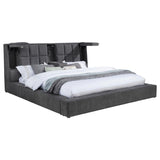 Dreux Upholstered Queen Panel Platform Bed Grey - 315948GRYQ