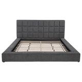 Dreux Upholstered Queen Panel Platform Bed Grey - 315948GRYQ