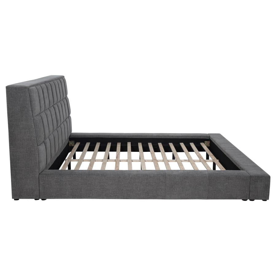 Dreux Upholstered Queen Panel Platform Bed Grey - 315948GRYQ