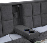 Dreux Upholstered Queen Panel Platform Bed Grey - 315948GRYQ