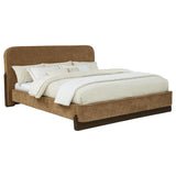 Baldacci Upholstered California King Platform Bed Curry and Walnut - 315954KW