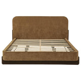 Baldacci Upholstered California King Platform Bed Curry and Walnut - 315954KW