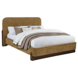 Baldacci Upholstered Queen Platform Bed Curry and Walnut - 315954Q