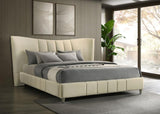 Evelyn Upholstered Eastern King Panel Platform Bed Ivory - 315956KE