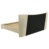 Evelyn Upholstered Eastern King Panel Platform Bed Ivory - 315956KE