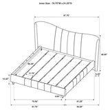 Evelyn Upholstered Eastern King Panel Platform Bed Ivory - 315956KE