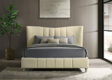 Evelyn Upholstered Queen Panel Platform Bed Ivory - 315956Q