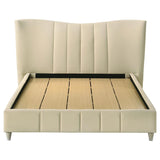 Evelyn Upholstered Queen Panel Platform Bed Ivory - 315956Q