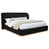 Blaire Upholstered Eastern King Wingback Platform Bed Black - 315967BLKKE