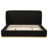 Blaire Upholstered Eastern King Wingback Platform Bed Black - 315967BLKKE