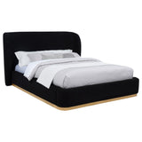 Blaire Upholstered Queen Wingback Platform Bed Black - 315967BLKQ