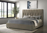 Delsea Upholstered Eastern King Platform Bed Light Brown - 315975KE