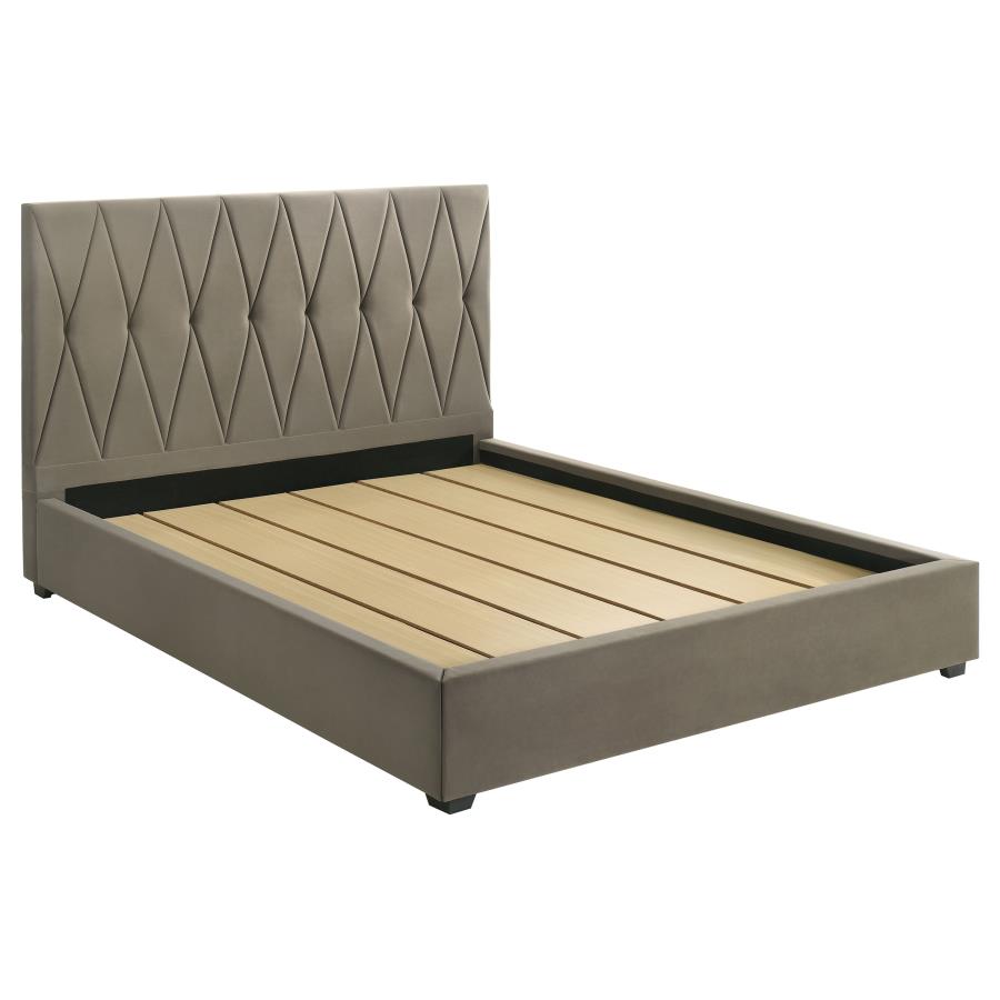Delsea Upholstered Eastern King Platform Bed Light Brown - 315975KE