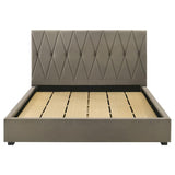 Delsea Upholstered Eastern King Platform Bed Light Brown - 315975KE