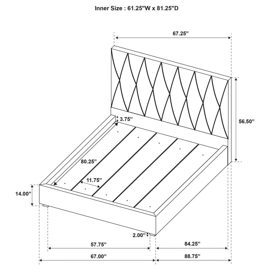 Delsea Upholstered Queen Panel Platform Bed Light Brown - 315975Q
