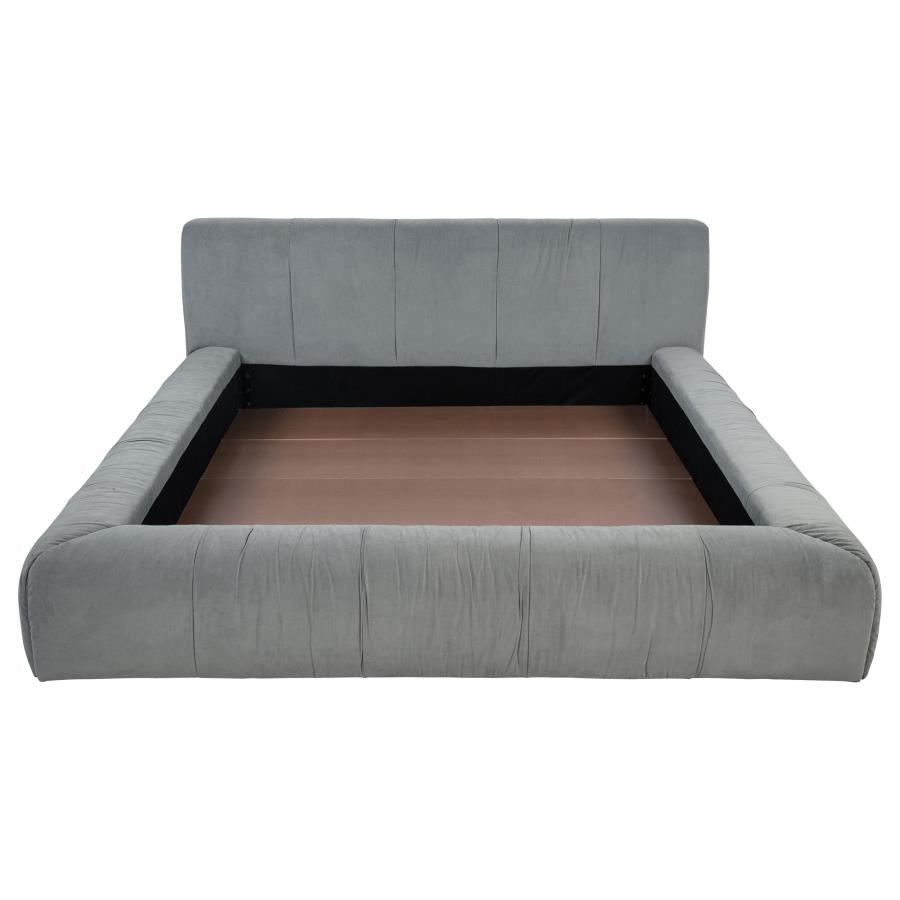 Wilshire Upholstered Eastern King Platform Bed Grey - 315981KE
