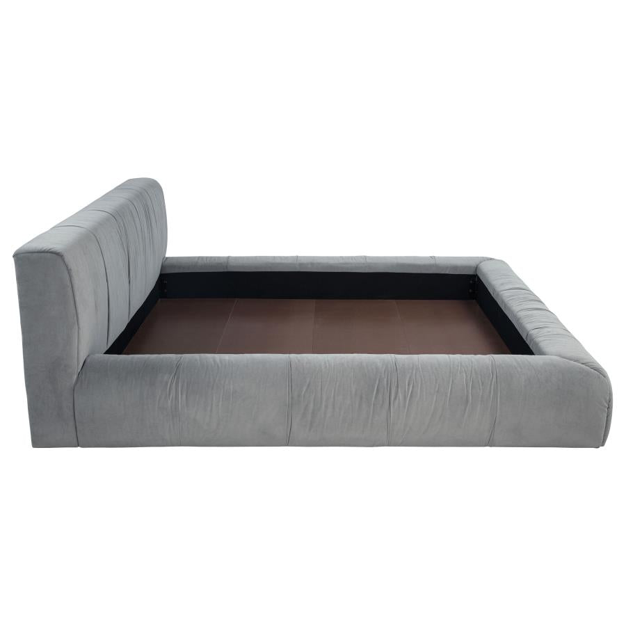 Wilshire Upholstered Eastern King Platform Bed Grey - 315981KE